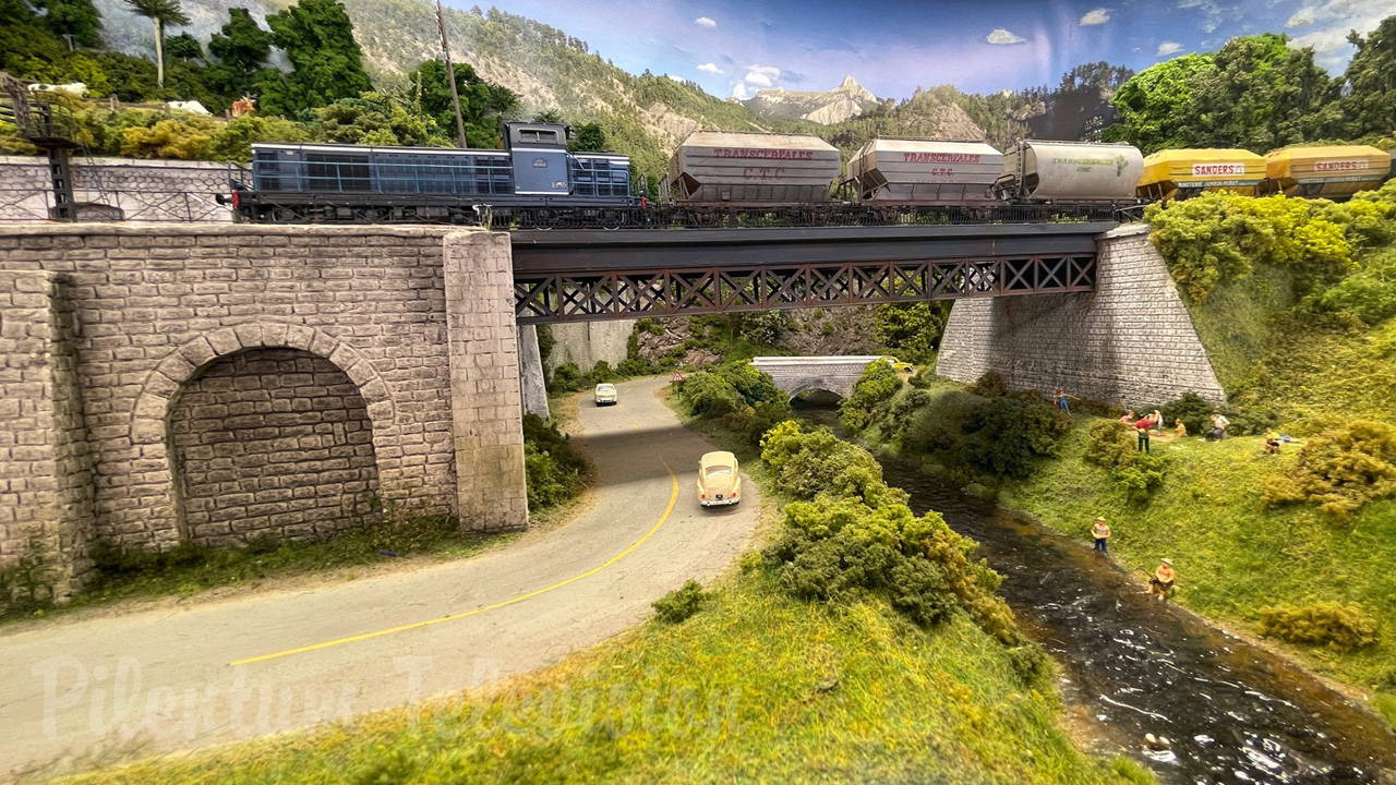En af de smukkeste og største modeljernbaner i Frankrig - Modeltoganlæg i skala HO af Renaud Yver