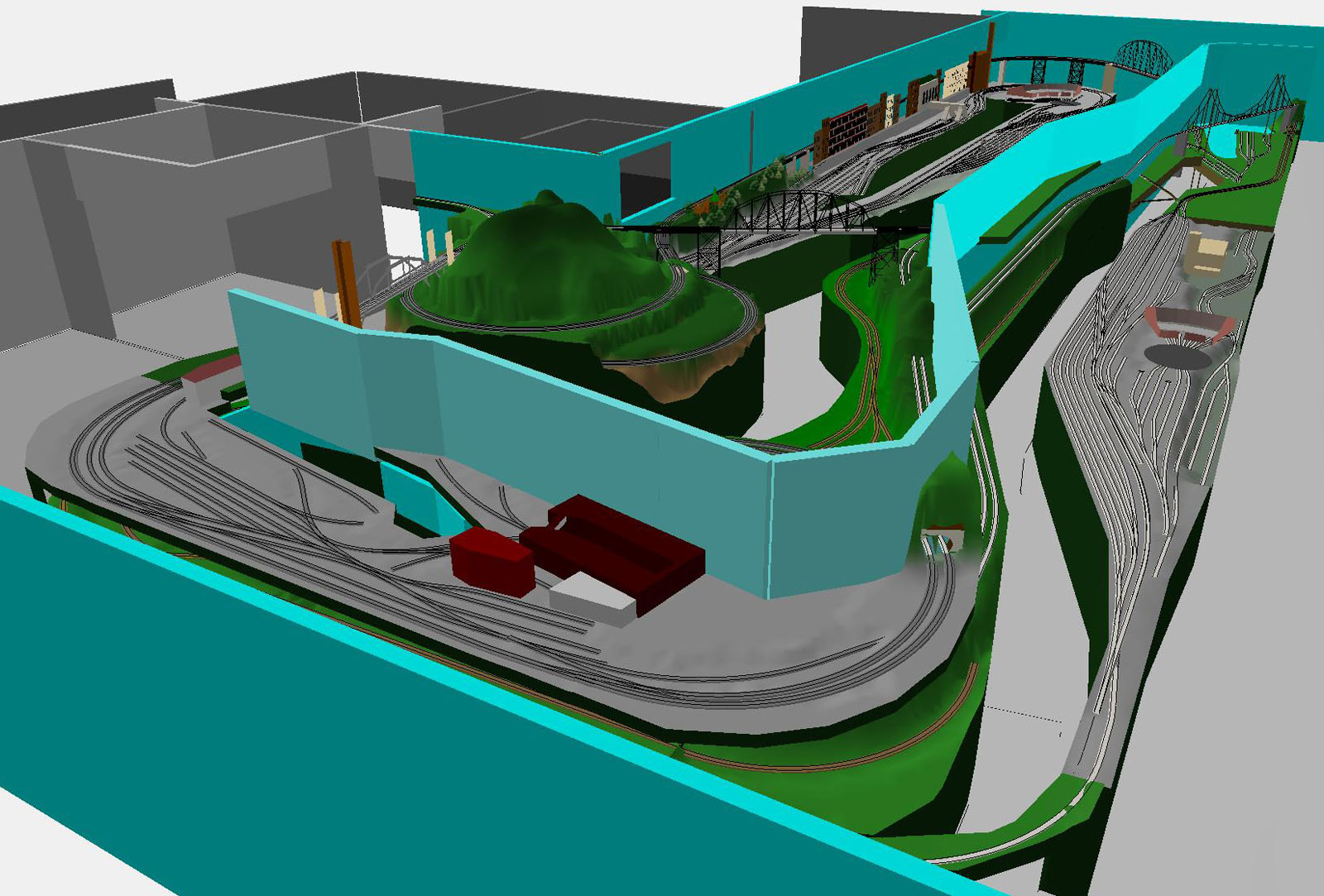 Track Plan 3D Model Train Layout Canada