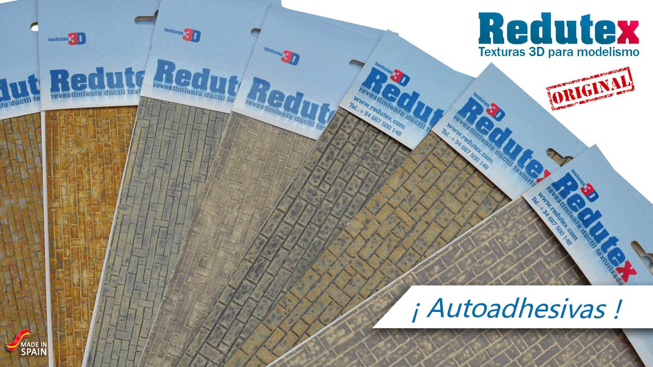 Las texturas REDUTEX se ofrecen en diversos acabados de color para reproducir, a escala, una amplia gama de texturas reales.