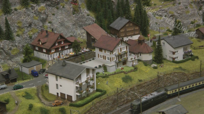 Model Trains at the Gotthard Mountain in Switzerland