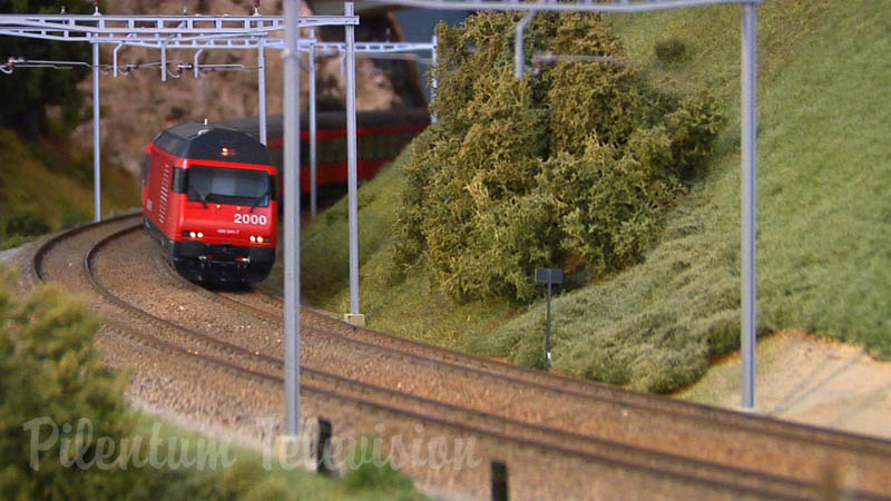 Largest Model Railway Layout of Switzerland in O Scale with Cab Ride