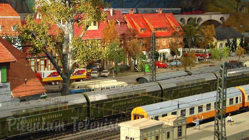 Modelová železnice v muzeu pro dopravu a železnici v Drážďanech