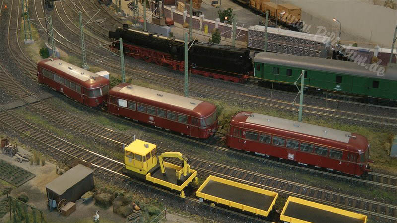 Большой макет модельной железной дороги в Гамбургском музее
