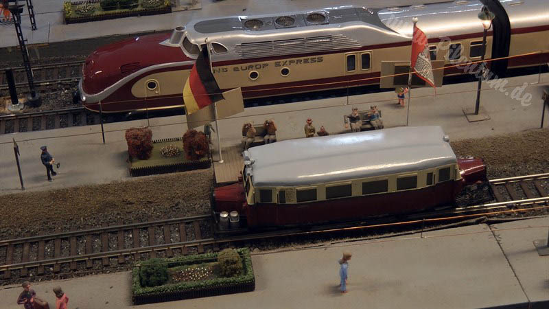 Modelspoor tentoonstelling in het Museum van de geschiedenis van de stad Hamburg