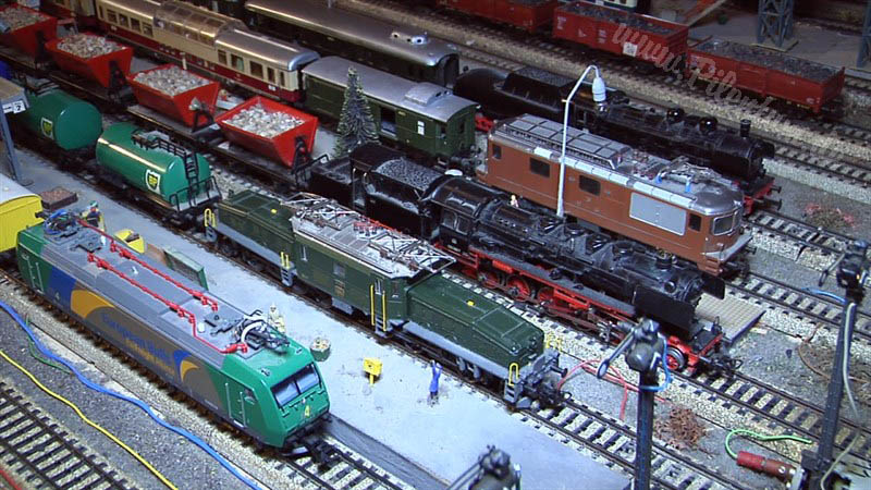 Marklin model train layout in analogue mode and HO scale