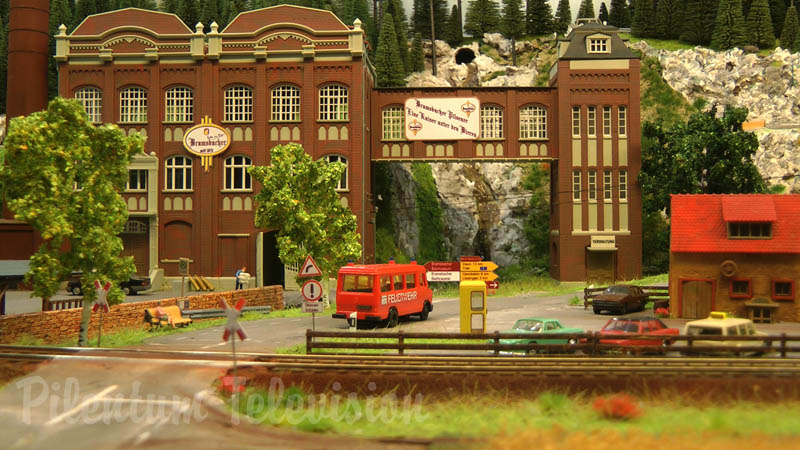 Model Railroad Layout with the famous Uerdinger railcar VT 98 in HO Scale
