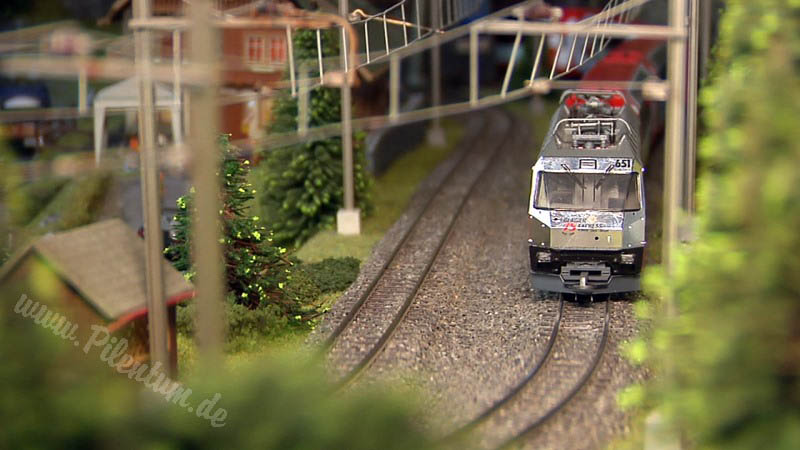 Model Railroad with Glacier Express and Cab Ride
