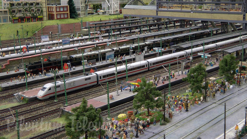 The City of Hamburg in Germany as Model Railroad Display in HO Scale