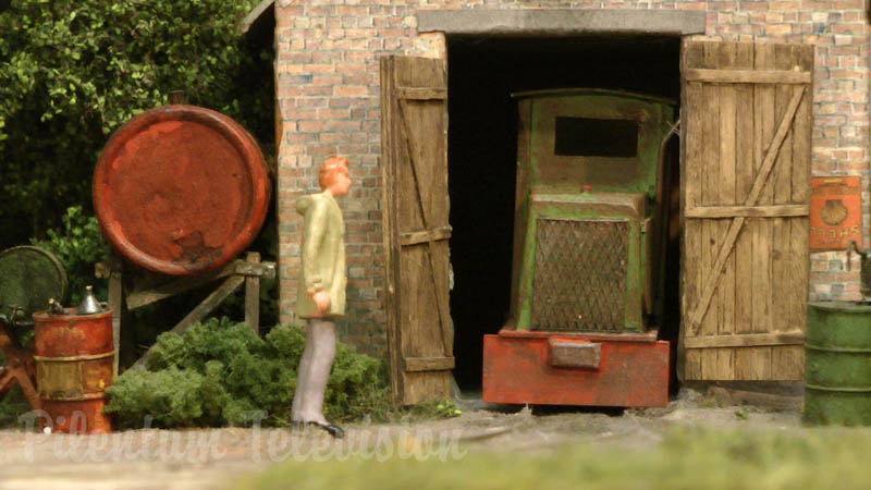 Model Train Layout with Field Railway and Brick Factory in O Scale Narrow Gauge