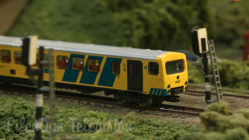 Réseau N avec des trains miniatures