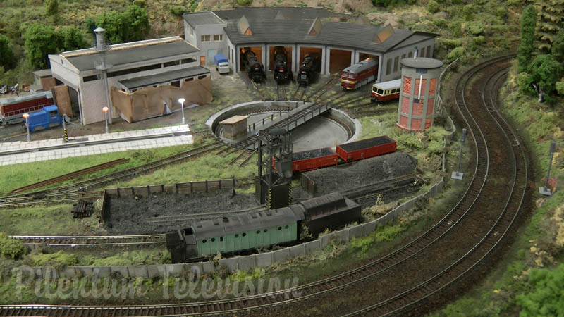 TT Scale Model Railroad Layout with Trains from the Czechoslovak State Railways