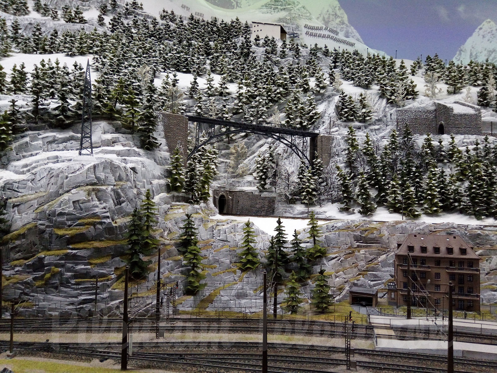 Porsche Model Railroad Museum with Model trains in HO Scale