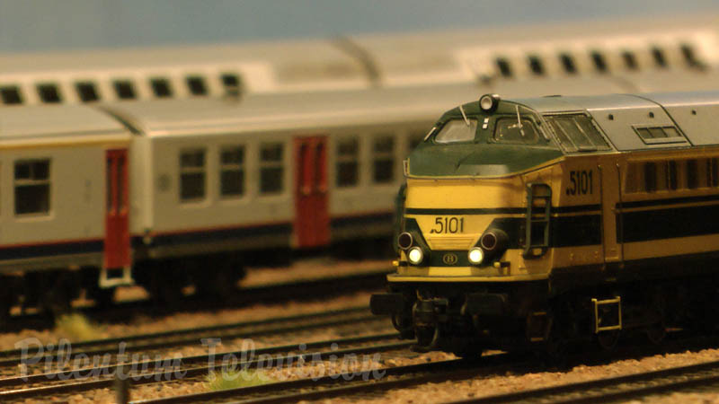Heavy Freight Trains and Passenger Model Trains in action