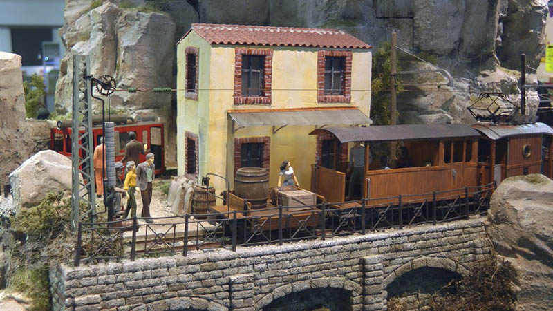 Fantasy Island Model Railroad Layout with Cogwheel Railway or Rack Railway in O Gauge