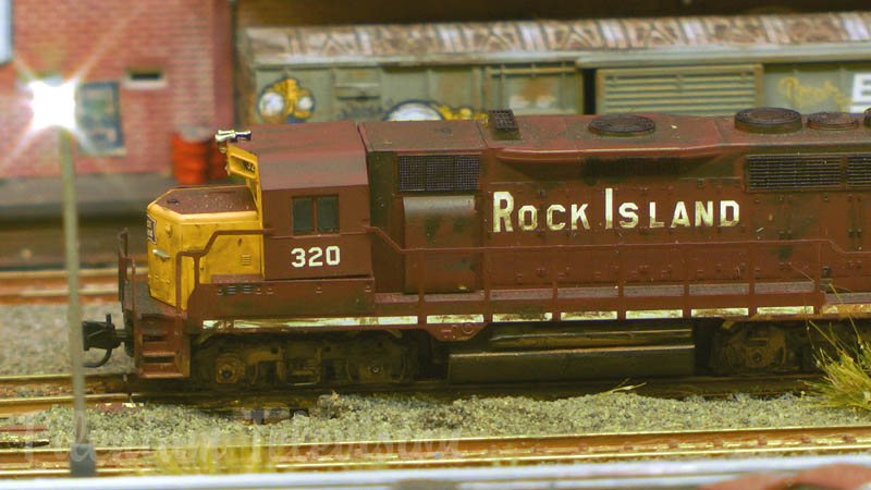 Z scale highly detailed model railroad layout