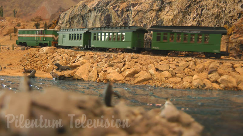 HO Scale Model Railway Layout of Narrow Gauge Rail Transport in Chile