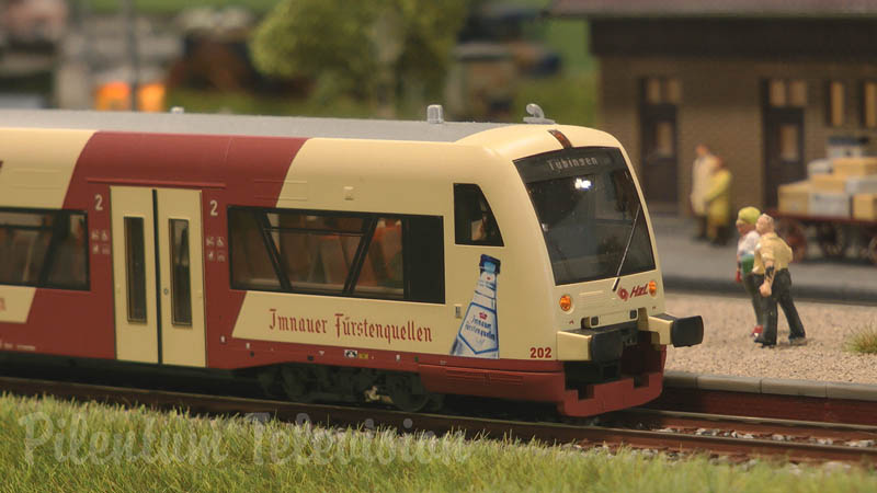 Réseau modulaire à échelle 1/87 avec des trains en miniature de Roco