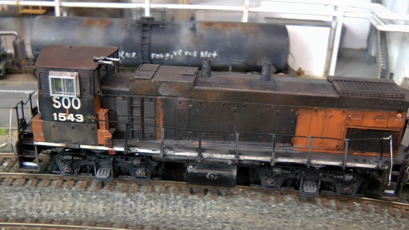 펜실베니아에있는 요크 철도 (York Railway)의 훌륭한 모델 철도로 1/87 규모