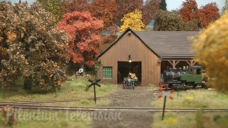Superb Forest Model Railway and Sawmill in Narrow Gauge HO scale by Laurent Vandermotte