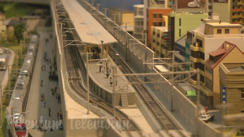 Поезд-пуля и высокоскоростной наземный транспорт: макет железной дороги в Японии