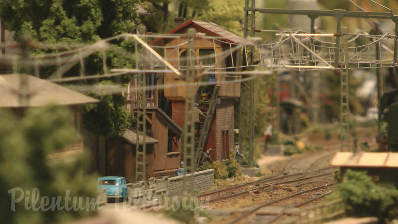 Modular Model Railroad Layout with German Trains and Locomotives in HO Scale