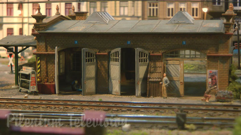 Modular Model Railroad Layout with German Trains and Locomotives in HO Scale