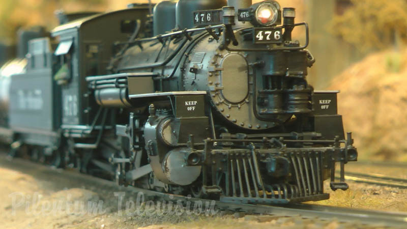 Treni americani e locomotive a vapore della ferrovia di Denver and Rio Grande Railroad