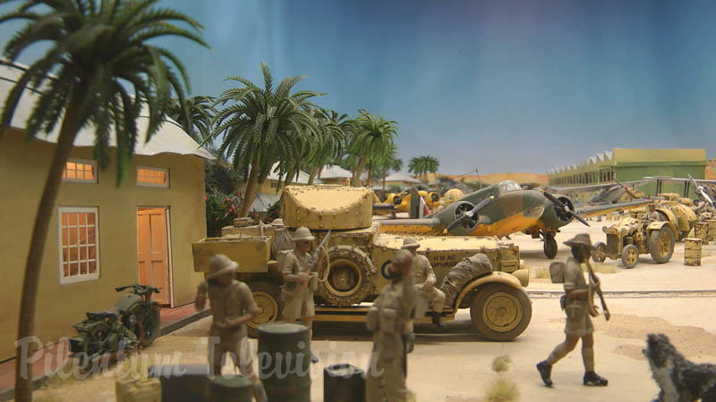Royal Air Force base Habbaniya in Iraq: Military diorama built in forced perspective by Tony and Kate Bennet