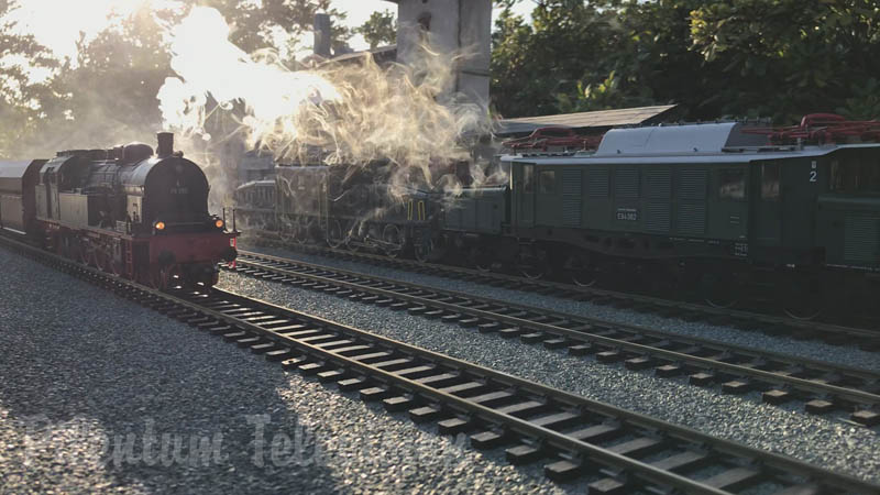 Train de jardin de Jaime Ruz au Chili avec des locomotives à vapeur et des trains diesel