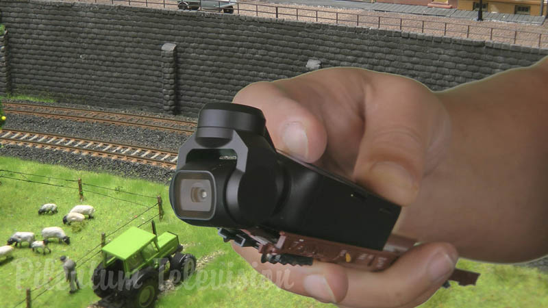 De DJI OSMO Pocket Camera voor het maken van video's van modelspoorwegen