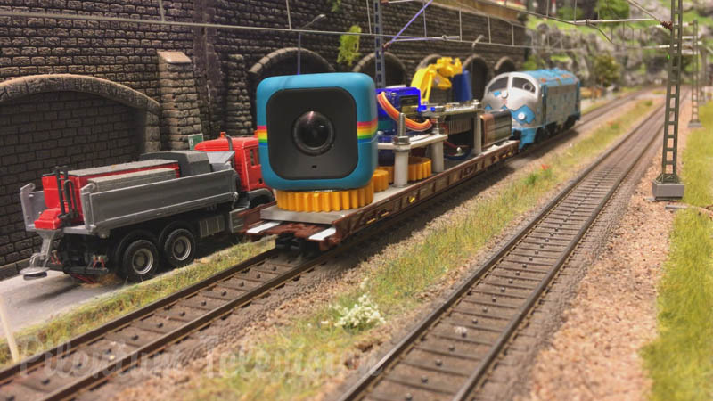 Carro de cámara (dolly) para maquetas ferroviarias y trenes en miniatura
