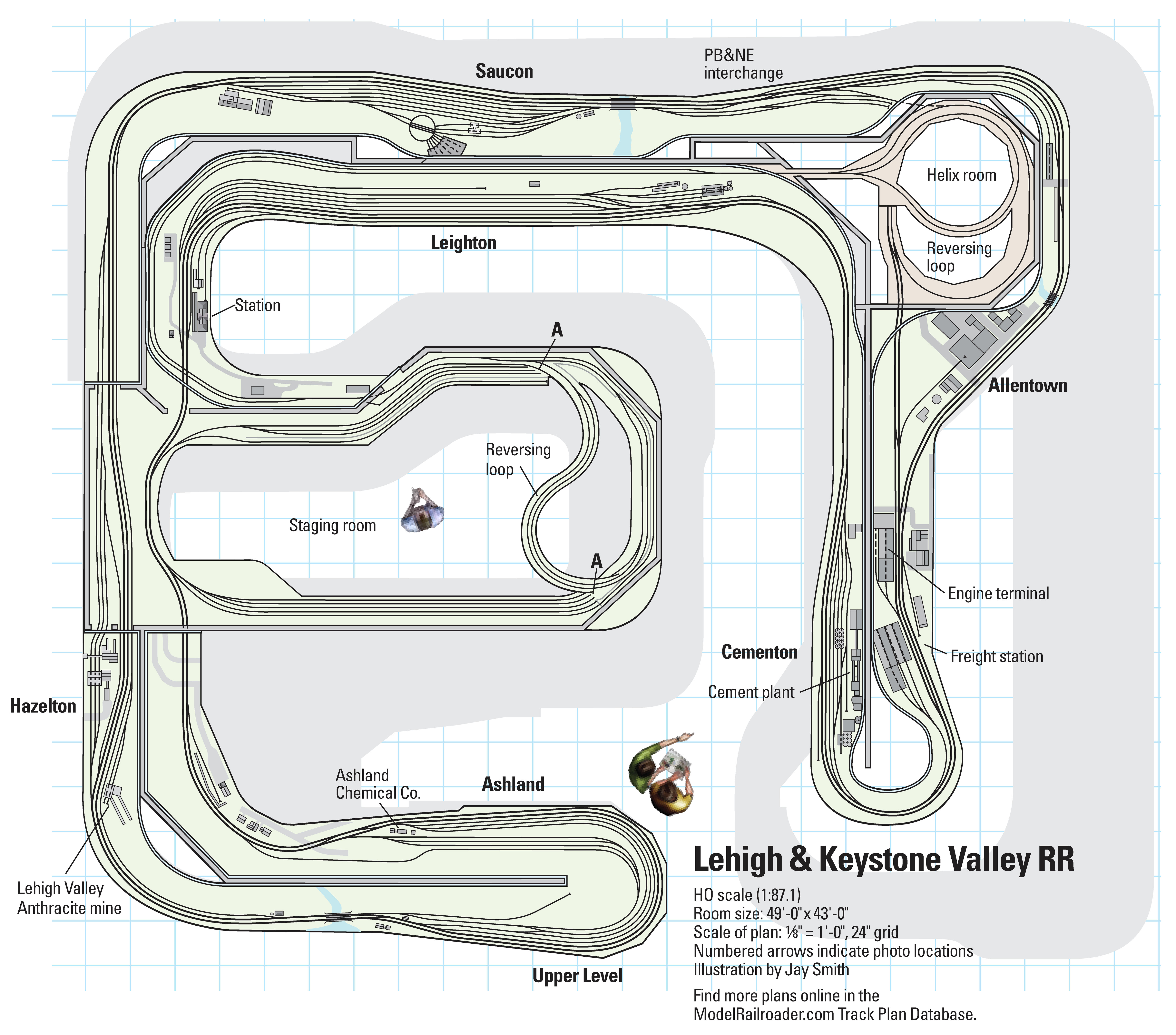 Track Plan of the Lehigh & Keystone Valley Model Railroad Museum